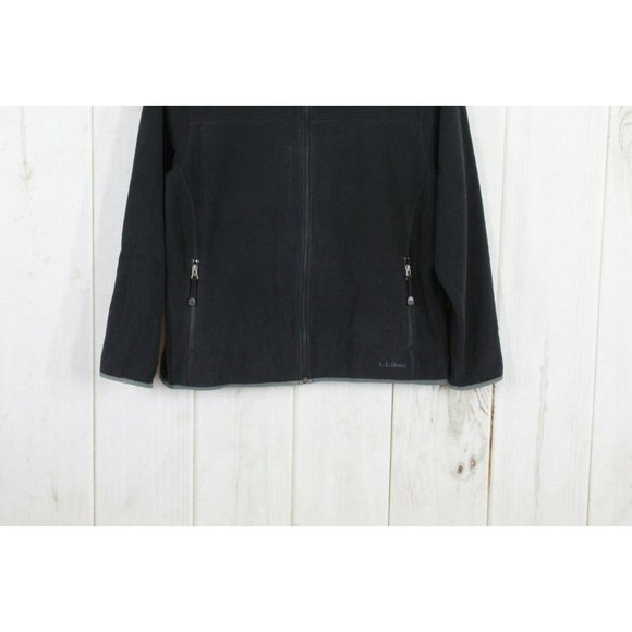 LL Bean Black Polartec Full Zip Fleece Cozy Breathable Sweater Size L - Picture 3 of 12